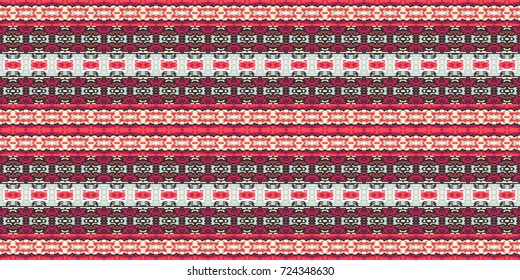 Horizontal seamless pattern tribal design. Ethnic textile print. Vector fashion background.