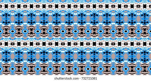 Horizontal seamless pattern tribal design. Ethnic textile print. Vector fashion background.