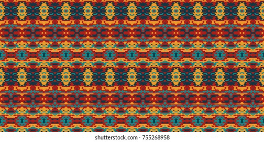 Horizontal seamless pattern winter design. Ethnic textile print. Vector fashion background.