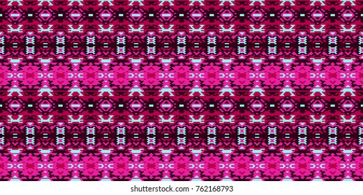 Horizontal seamless pattern winter design. Ethnic textile print. Vector fashion background.
