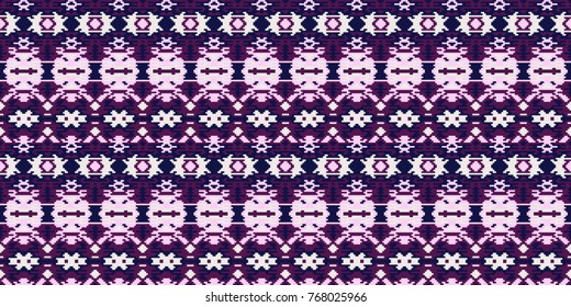 Horizontal seamless pattern winter design. Ethnic textile print. Vector fashion background