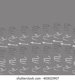 Horizontal seamless pattern of zodiac signs motif,sagittarius,virgo, capricorn, scorpio, object, copy space. Hand drawn.