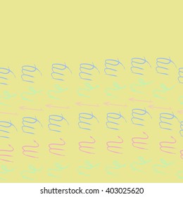 Horizontal seamless pattern of zodiac signs motif,sagittarius,virgo, capricorn, scorpio, object, copy space. Hand drawn.