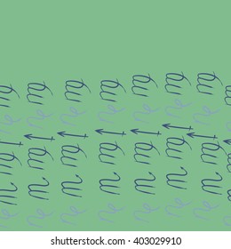 Horizontal seamless pattern of zodiac signs motif,sagittarius,virgo, capricorn, scorpio, object, copy space. Hand drawn.