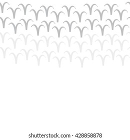Horizontal seamless pattern of zodiac signs, doodles,  object,aries, copy space. Hand drawn.