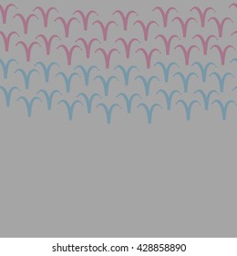 Horizontal seamless pattern of zodiac signs, doodles,  object,aries, copy space. Hand drawn.
