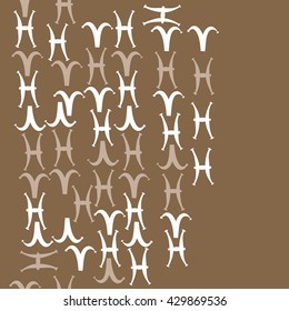 Horizontal seamless  pattern of zodiac signs, doodles,  object,aries, pisces,  copy space. Hand drawn.