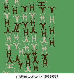 Horizontal seamless  pattern of zodiac signs, doodles,  object,aries, pisces,  copy space. Hand drawn.