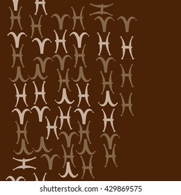 Horizontal seamless  pattern of zodiac signs, doodles,  object,aries, pisces,  copy space. Hand drawn.