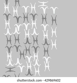 Horizontal seamless  pattern of zodiac signs, doodles,  object,aries, pisces,  copy space. Hand drawn.