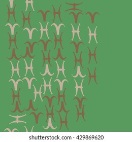 Horizontal seamless  pattern of zodiac signs, doodles,  object,aries, pisces,  copy space. Hand drawn.