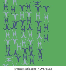 Horizontal seamless  pattern of zodiac signs, doodles,  object,aries, pisces,  copy space. Hand drawn.