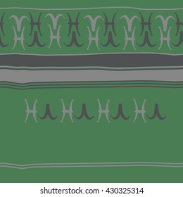 Horizontal seamless  pattern of zodiac signs, doodles,  object,aries, pisces, stripes, spots, copy space. Hand drawn.