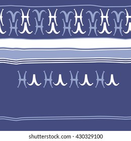 Horizontal seamless  pattern of zodiac signs, doodles,  object,aries, pisces, stripes, spots, copy space. Hand drawn.