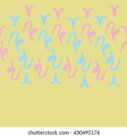 Horizontal seamless  pattern of zodiac signs, doodles,  object,aries,capricorn, copy space. Hand drawn.