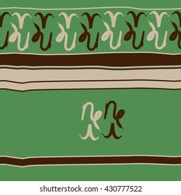 Horizontal seamless  pattern of zodiac signs, doodles,  object,aries,capricorn, stripes, spots, copy space. Hand drawn.