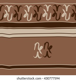 Horizontal seamless  pattern of zodiac signs, doodles,  object,aries,capricorn, stripes, spots, copy space. Hand drawn.