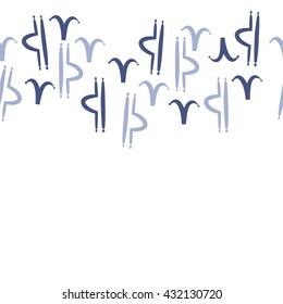 Horizontal seamless  pattern of zodiac signs, doodles,  object,aries,libra,  copy space. Hand drawn.