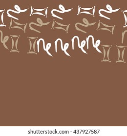 Horizontal seamless pattern of zodiac signs, doodles,  object,gemini,capricorn,copy space. Hand drawn.