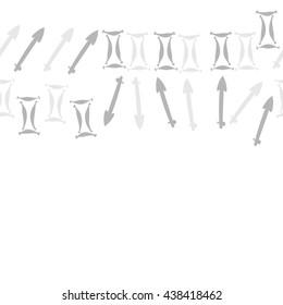 Horizontal seamless pattern of zodiac signs, doodles,  object,gemini,sagittarius,copy space. Hand drawn.