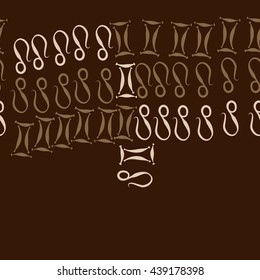 Horizontal seamless pattern of zodiac signs, doodles,  object, gemini,lion,  copy space. Hand drawn.