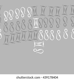 Horizontal seamless pattern of zodiac signs, doodles,  object, gemini,lion,  copy space. Hand drawn.