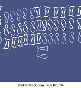 Horizontal seamless pattern of zodiac signs, doodles,  object, gemini,lion,  copy space. Hand drawn.
