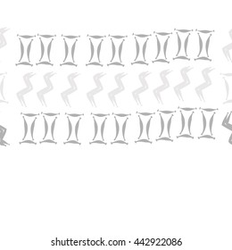 Horizontal seamless pattern of zodiac signs, doodles,  object, gemini,aquarius, copy space . Hand drawn.