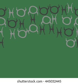 Horizontal seamless pattern of zodiac signs, doodles,  object, taurus,pisces,  copy space. Hand drawn.