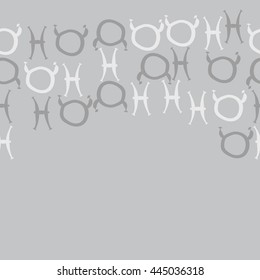 Horizontal seamless pattern of zodiac signs, doodles,  object, taurus,pisces,  copy space. Hand drawn.