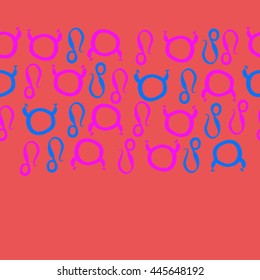 Horizontal seamless pattern of zodiac signs, doodles,  object, taurus,lions, copy space. Hand drawn.