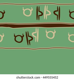 Horizontal seamless  pattern of zodiac signs, doodles,  object, taurus,libra, stripes, spot, copy space. Hand drawn.