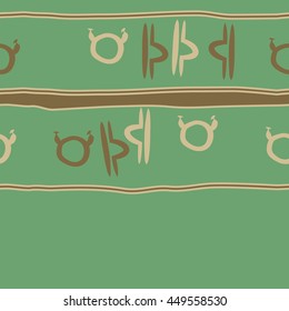 Horizontal seamless  pattern of zodiac signs, doodles,  object, taurus,libra, stripes, spot, copy space. Hand drawn.
