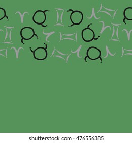 Horizontal seamless  pattern of zodiac signs. Hand drawn.