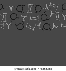 Horizontal seamless  pattern of zodiac signs. Hand drawn.