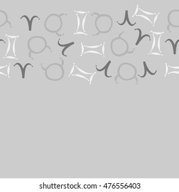Horizontal seamless  pattern of zodiac signs. Hand drawn.