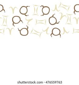 Horizontal seamless  pattern of zodiac signs. Hand drawn.