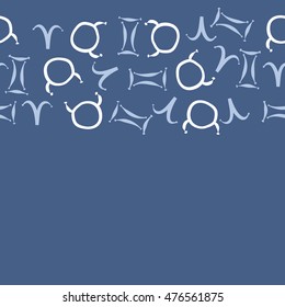 Horizontal seamless  pattern of zodiac signs. Hand drawn.