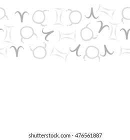 Horizontal seamless  pattern of zodiac signs. Hand drawn.
