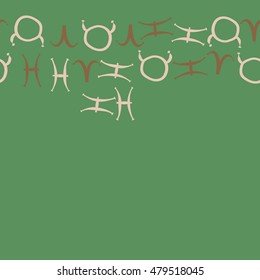 Horizontal seamless pattern with zodiac signs. Hand drawn.