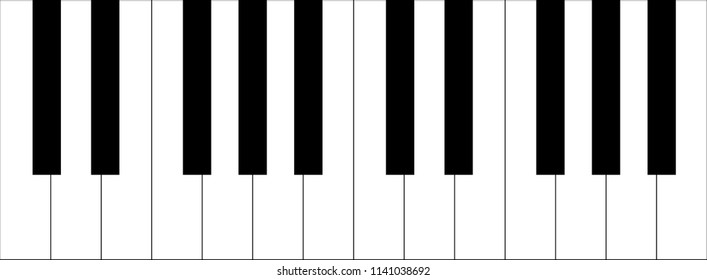 Horizontal seamless piano keys. Thematic background music. Vector eps10.
