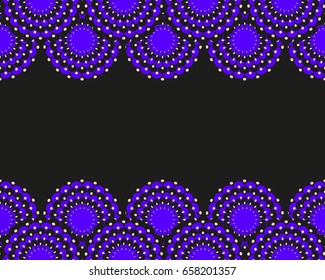 horizontal seamless with scales pattern borders in dark purple