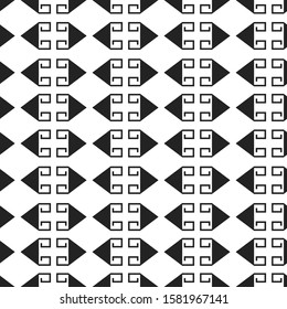Horizontal seamless scandinavian pattern with black elements