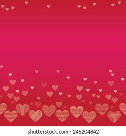 horizontal seamless texture with hearts, background on Valentine's Day