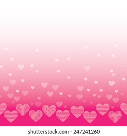 horizontal seamless texture with hearts, background on Valentine's Day