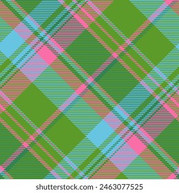 Horizontal fondo de Vector sin costuras, tela de cuadros de lujo. Patrón escogido de textura textil tartán en colores verde y cian.