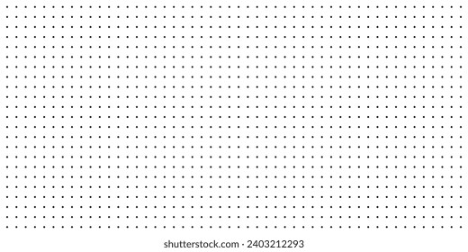 Horizontal seamless vector black dots pattern. Seamless dot grid technology background template. Black and white halftone pattern. Stylish modern dotted texture. Vector illustration