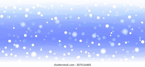 Horizontal seamless vector blue snow background.