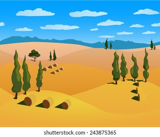 Horizontal seamless vector Italy landscape