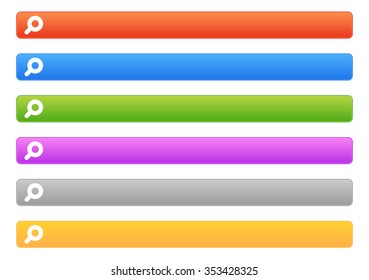 Horizontal search button templates with magnifier symbol.